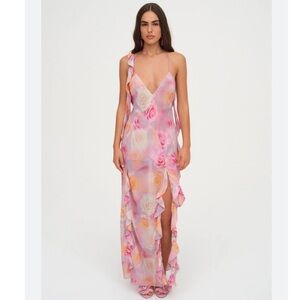 For Love and Lemons Spring Goddess Roses Floral Maxi Dress Size XL NWT!